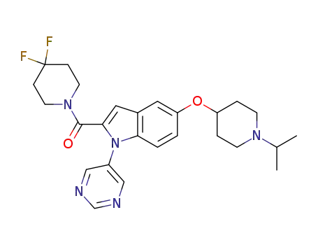 (4,4-difluoro-piperidin-1-yl)-[5-(1-isopropyl-piperidin-4-yloxy)-1-pyrimidin-5-yl-1H-indol-2-yl]-methanone