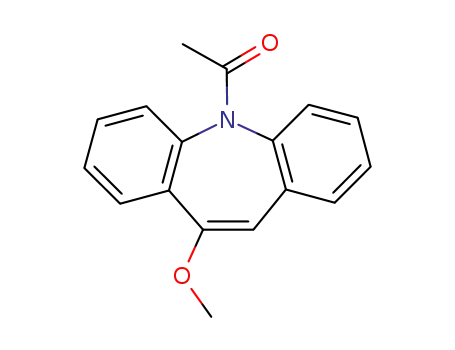Molecular Structure of 153261-62-2 (1-(10-Methoxy-5H-dibenzo[b,f]azepin-5-yl)ethanone)