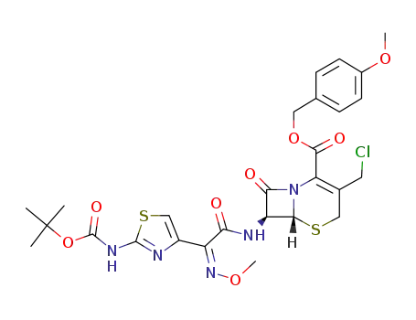7β-[2-(2-t-butoxycarbonylamino-4-thiazolyl)-2-methoxyiminoacetamido]-3-chloromethyl-3-cephem-4-carboxylic acid p-methoxybenzyl ester
