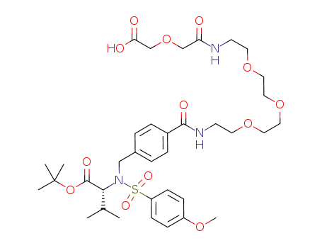 2-[{4-[2-(2-{2-[2-(2-carboxymethoxy-acetylamino)-ethoxy]-ethoxy}-ethoxy)-ethylcarbamoyl]-benzyl}-(4-methoxy-benzenesulfonyl)-amino]-3-methyl-butyric acid tert-butyl ester
