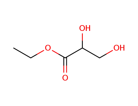 Molecular Structure of 615-51-0 (Propanoic acid, 2,3-dihydroxy-, ethyl ester)