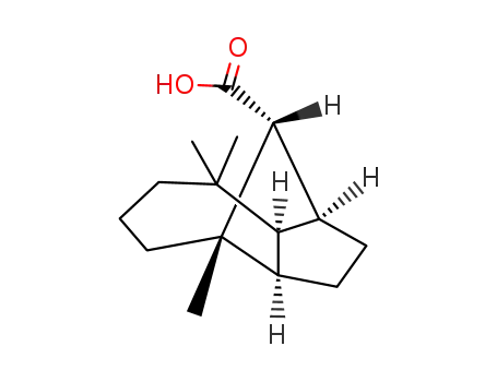 Molecular Structure of 487-73-0 ((1S,3aα,8aα,9R)-Decahydro-4,8,8-trimethyl-1β,4β-methanoazulene-9-carboxylic acid)