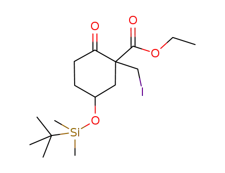 ethyl 5-(tert-butyldimethylsilyloxy)-1-(iodomethyl)-2-oxocyclohexanecarboxylate