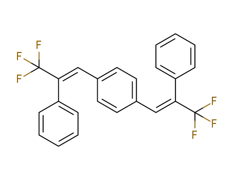 Molecular Structure of 188997-80-0 (Benzene, 1,4-bis(3,3,3-trifluoro-2-phenyl-1-propenyl)-, (E,E)-)