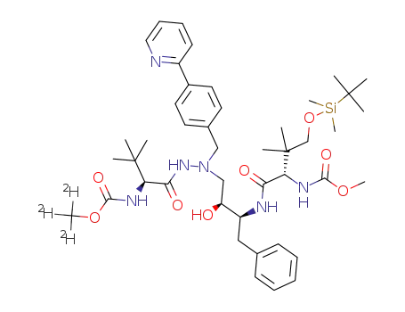 ((5S,8S,9S,14S)-8-benzyl-9-hydroxy-5-(1-tertbutyldimethylsilyloxy-2-methylpropan-2-yl)-15,15-dimethyl-3,6,13-trioxo-11-(4-(pyridin-2-yl)benzyl)-2-oxa-4,7,11,12-tetraazahexadecan-14-yl)carbamic acid trideuteromethyl ester
