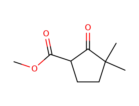 Molecular Structure of 80969-68-2 (Cyclopentanecarboxylic acid, 3,3-dimethyl-2-oxo-, methyl ester)