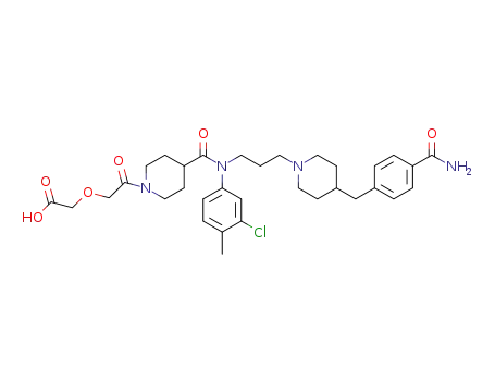 2-(2-(4-((3-(4-(4-carbamoylbenzyl)piperidin-1-yl)propyl)(3-chloro-4-methylphenyl)carbamoyl)piperidin-1-yl)-2-oxoethoxy)acetic acid