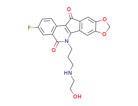 3-fluoro-5,6-dihydro-6-(3-(2-hydroxyethyl)amino)-8,9-methylenedioxy-5,11-dioxo-11H-indeno[1,2-c]isoquinoline