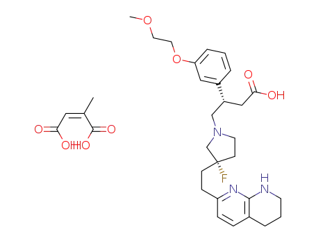(S)-4-((S)-3-fluoro-3-(2-(5,6,7,8-tetrahydro-1,8-naphthyridin-2-yl)ethyl)pyrrolidin-1-yl)-3-(3-(2-methoxyethoxy)phenyl)butanoic acid citraconate salt