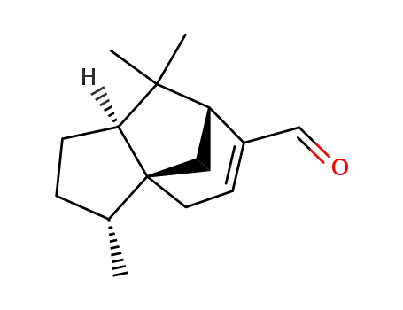 Molecular Structure of 28387-62-4 ([3R-(3alpha,3abeta,7beta,8aalpha)]-2,3,4,7,8,8a-hexahydro-3,8,8-trimethyl-1H-3a,7-methanoazulene-6-carboxaldehyde)