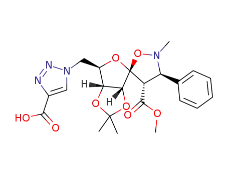 methyl (3'R,3aR,4S,4'S,6R,6aR)-dihydro-6-[(4-(hydroxycarbonyl)-1,2,3-triazol-1-yl)methyl]-2,2,2'-trimethyl-3'-phenyl-spiro[furo[3,4-d]-1,3-dioxole-4(3aH)-5'-isoxazolidine]-4'-carboxylate