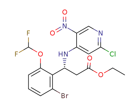 ethyl (3R)-3-[2-bromo-6-(difluoromethoxy)phenyl]-3-[(2-chloro-5-nitropyridin-4-yl)amino]propanoate