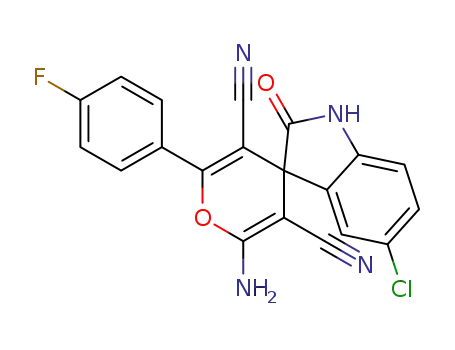 2'-amino-5-chloro-6'-(4-fluorophenyl)-2-oxospiro[indoline-3,4'-pyran]-3',5'-dicarbonitrile