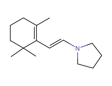 Molecular Structure of 93178-30-4 (Pyrrolidine, 1-[2-(2,6,6-trimethyl-1-cyclohexen-1-yl)ethenyl]-, (E)-)