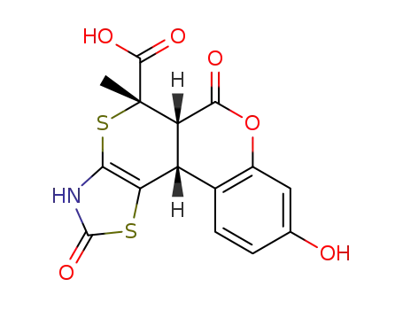 rel-(5R,5aR,11bS)-9-hydroxy-5-methyl-2,6-dioxo-3,5a,6,11b-tetrahydro-2H,5H-chromeno[4',3':4,5]thiopyrano[2,3-d][1,3]thiazole-5-carboxylic acid