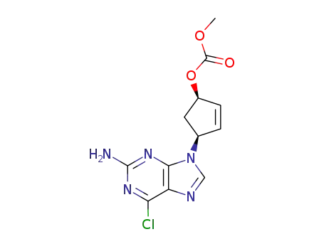 cis-(+/-)-4-(2-Amino-6-chloro-9H-purin-9-yl)-2-cyclopenten-1-yl methyl carbonate