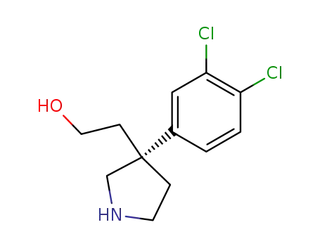 Molecular Structure of 178961-26-7 (3-Pyrrolidineethanol, 3-(3,4-dichlorophenyl)-, (3R)-)