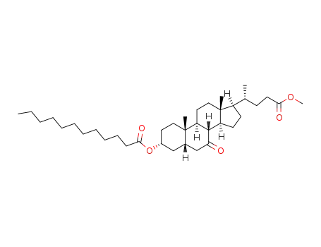 Dodecanoic acid (3R,5S,8R,9S,10S,13R,14S,17R)-17-((R)-3-methoxycarbonyl-1-methyl-propyl)-10,13-dimethyl-7-oxo-hexadecahydro-cyclopenta[a]phenanthren-3-yl ester