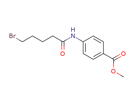 Molecular Structure of 195191-89-0 (Benzoic acid, 4-[(5-bromo-1-oxopentyl)amino]-, methyl ester)