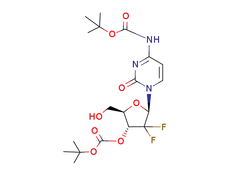 Molecular Structure of 250698-56-7 (Cytidine, 2'-deoxy-N-[(1,1-dimethylethoxy)carbonyl]-2',2'-difluoro-,
3'-(1,1-dimethylethyl carbonate))