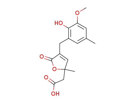 2,5-dihydro-4-[(2-hydroxy-3-methoxy-5-methylphenyl)methyl]-2-methyl-5-oxo-2-furanacetic acid
