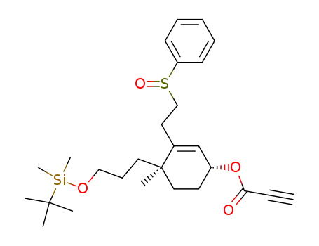Propynoic acid (1R,4R)-3-(2-benzenesulfinyl-ethyl)-4-[3-(tert-butyl-dimethyl-silanyloxy)-propyl]-4-methyl-cyclohex-2-enyl ester