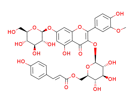 isorhamnetin 3-O-(6''-E-p-coumaroyl-β-D-glucopyranoside)-7-O-β-D-glucopyranoside