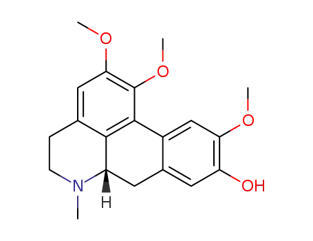Molecular Structure of 2169-44-0 (4H-Dibenzo(de,g)quinolin-9-ol, 5,6,6a,7-tetrahydro-1,2,10-trimethoxy-6 -methyl-, (S)-)