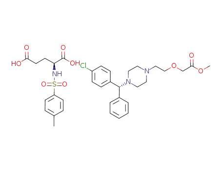 dextrorotatory methyl-2-[2-[4-[(4-chlorophenyl)phenylmethyl]-1-piperazinyl]ethoxy]acetate N-[(4-methylphenyl)sulfonyl]-L-glutamate