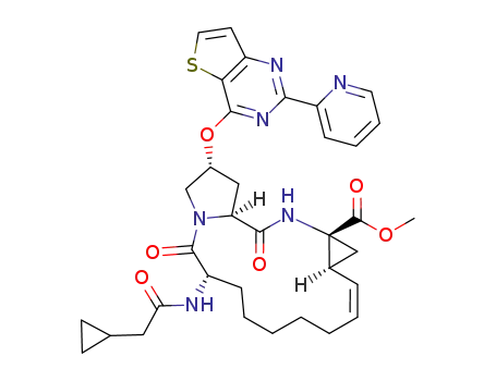 methyl (2R,6S,12Z,13aS,14aR,16aS)-6-[(cyclopropylacetyl)amino]-5,16-dioxo-2-[(2-pyridin-2-ylthieno[3,2-d]pyrimidin-4-yl)oxy]-1,2,3,6,7,8,9,10,11,13a,14,15,16,16a-tetradecahydrocyclopropa[e]pyrrolo[1,2-a][1,4]diazacyclopentadecine-14a(5H)-carboxylate