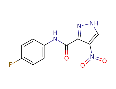 Molecular Structure of 844443-71-6 (1H-Pyrazole-3-carboxamide, N-(4-fluorophenyl)-4-nitro-)