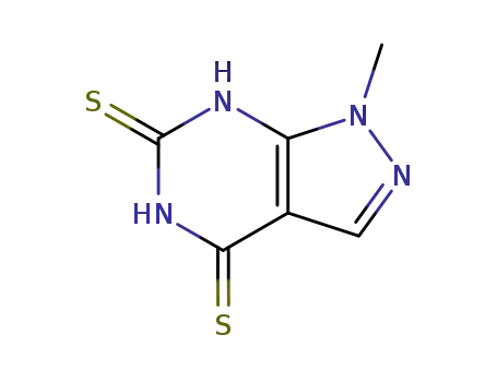Molecular Structure of 30682-70-3 (1-methyl-1H-pyrazolo[3,4-d]pyrimidine-4,6(2H,5H)-dithione)