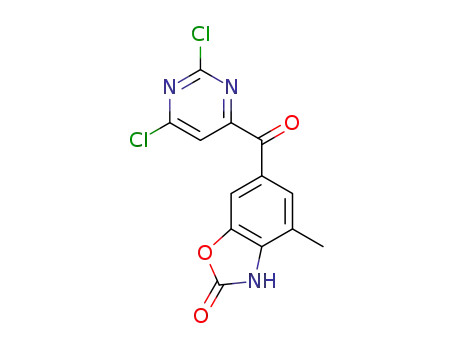 6-(2,6-dichloro-pyrimidine-4-carbonyl)-4-methyl-3H-benzoxazol-2-one