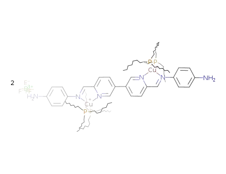 ([(H2NC6H4NCH(C5H3N)(C5H3N)CHNC6H4NH2)][Cu(trioctylphosphine)2]2[B(fluoride)4]2)