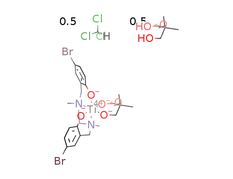 [N,N'-dimethyl-N,N'-bis(2-oxido-5-bromobenzyl)ethylenediamine](2,2-dimethyl-3-oxidopropanoato)titanium(IV) - hydroxypivalic acid - chloroform (2/1/1)