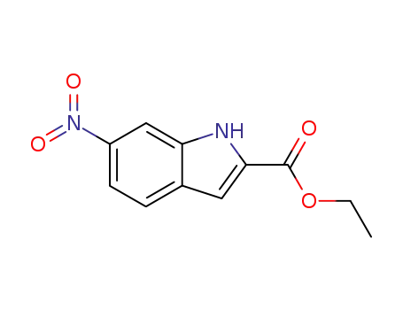 Molecular Structure of 16792-45-3 (ETHYL 6-NITRO-1H-INDOLE-2-CARBOXYLATE)