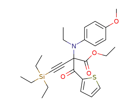 ethyl 2-(ethyl(4-methoxyphenyl)amino)-2-(thiophen-2-carbonyl)-4-(triethylsilyl)but-3-ynoate