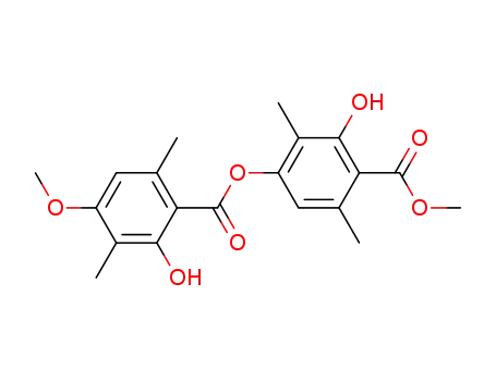 Molecular Structure of 5014-22-2 (4-(2-Hydroxy-4-methoxy-3,6-dimethylbenzoyloxy)-2-hydroxy-3,6-dimethylbenzoic acid methyl ester)
