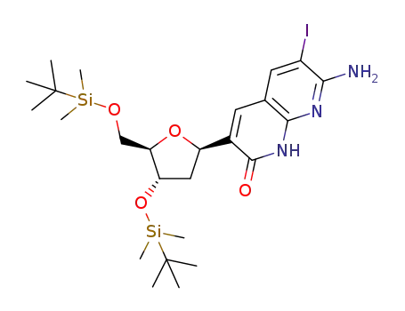 7-amino-6-iodo-3-[2-deoxy-3,5-bis-O-(tert-butyldimethylsilyl)-β-D-ribofuranosyl]-1H-1,8-naphthyridin-2-one