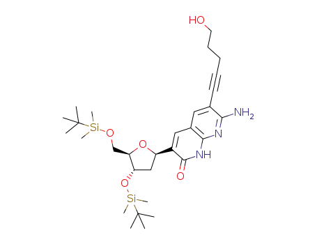 7-amino-6-(5-hydroxypent-1-ynyl)-3-[2-deoxy-3,5-bis-O-(tert-butyldimethylsilyl)-β-D-ribofuranosyl]-1H-1,8-naphthyridin-2-one