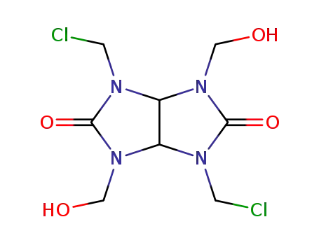 2,6-di(chloromethyl)-4,8-dihydroxymethyl-2,4,6,8-tetraazabicyclo[3.3.0]octane-3,7-dione