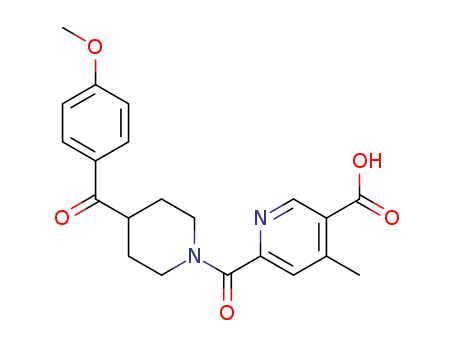 2-(4-(4-methoxybenzoyl)piperidinylcarbonyl)-4-methylpyridine-5-carboxylic acid