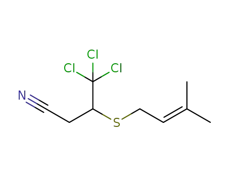 4,4,4-trichloro-3-(3-methylbut-2-enylthio)butanenitrile