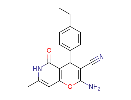 2-amino-7-methyl-5-oxo-4-(4-ethylphenyl)-5,6-dihydro-4H-pyrano[3,2-c]pyridine-3-carbonitrile