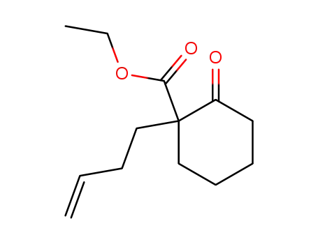 Molecular Structure of 61771-76-4 (Cyclohexanecarboxylic acid, 1-(3-butenyl)-2-oxo-, ethyl ester)