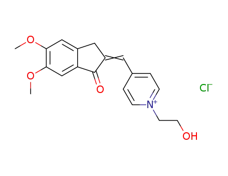 1-(2-hydroxyethyl)-4-[(5,6-dimethoxy-1-indanone-2-ylidene)methyl]pyridinium chloride