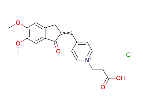 1-(2-carboxyethyl)-4-[(5,6-dimethoxy-1-indanone-2-ylidene)methyl]pyridinium chloride