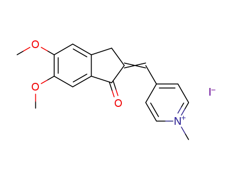 1-methyl-4-[(5,6-dimethoxy-1-indanone-2-ylidene)methyl]pyridinium iodide