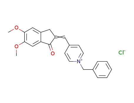 1-benzyl-4-[(5,6-dimethoxy-1-indanone-2-ylidene)methyl]pyridinium chloride