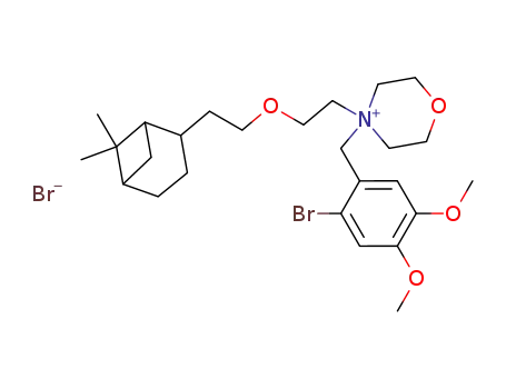 Molecular Structure of 53251-94-8 (Morpholinium,4-[(2-bromo-4,5-dimethoxyphenyl)methyl]-4-[2-[2-(6,6-dimethylbicyclo[3.1.1]hept-2-yl)ethoxy]ethyl]-,bromide (1:1))